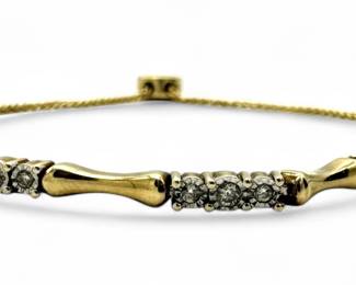 10K Yellow Gold & Diamond Slider Bead Bracelet