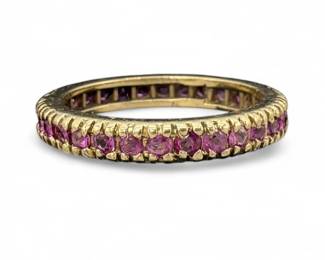 14K Yellow Gold Ruby Eternity Band Ring