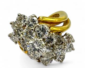 14K Yellow Gold & Diamond Cocktail Ring