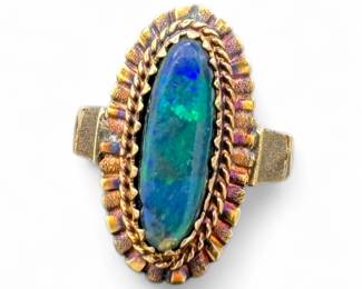 14K Rose Gold & Opal Ring