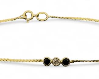 14K Yellow Gold Diamond & Sapphire Bracelet