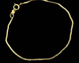 Yellow Gold Serpentine Style Chain Bracelet