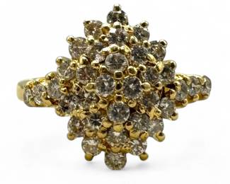 14K Yellow Gold & Diamond Cocktail Ring