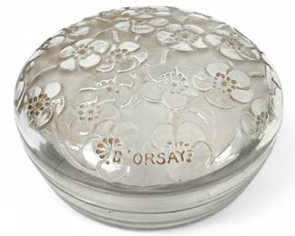 Rene Lalique "Le Lys" 1920's D'Orsay Powder Box