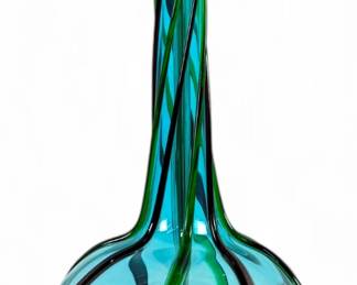  Murano Blue & Green Glass Lamp 1950s