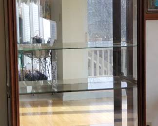 7' x 3.5' wood framed curio cabinet