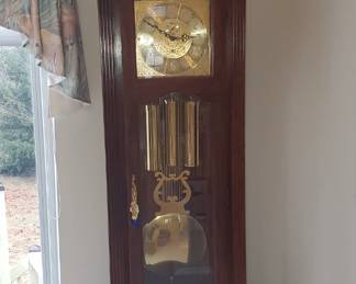This grandfather clock works and has the nicest chimes!  (It does need a new lock set on the door)