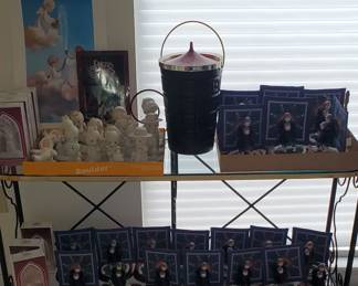 Sofa style 12" deep metal/glass table, for your displayed items.