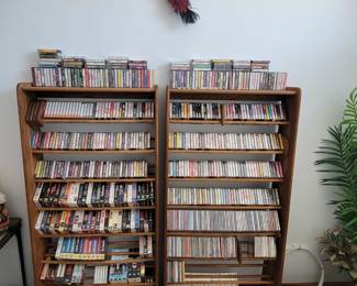 Cassette tapes, CD's vhs tapes. Vintage 80s music. 