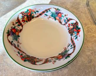 William James Fine Stoneware Holiday Ribbon Cereal Bowl