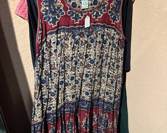 Denim Jazz Bohemian Mini Dress - Size Large
