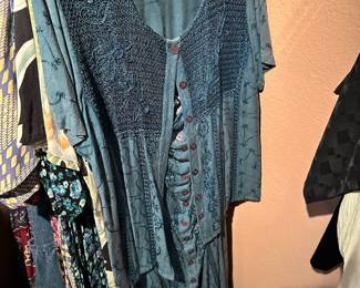 Fashion Bug Blue Dress with Button Up Cardigan – Size Large