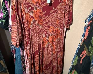 Circa 1990's American Angel Red Rose/Animal Print Dress - Size Large