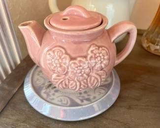 Pink Rose Stoneware Teapot – Made in USA