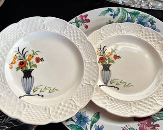 Pair of The Limoges China Co. Floral Design Salad Plates 
