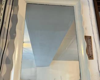 White Beveled Framed Mirror