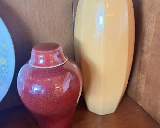 Red Ceramic Ginger Jar