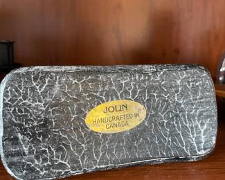 Jolin Carved Soapstone "Sledding Children" Made in Canada