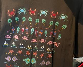 1990 Tropical Themed Graphic T-Shirt