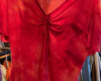 Carol Rose Red Cropped Blouse
