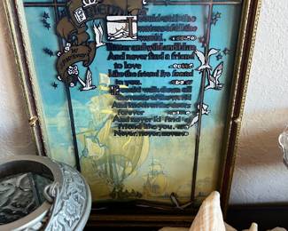 J.P. Mc Evoy Poem" My Friend" Reverse Glass Print