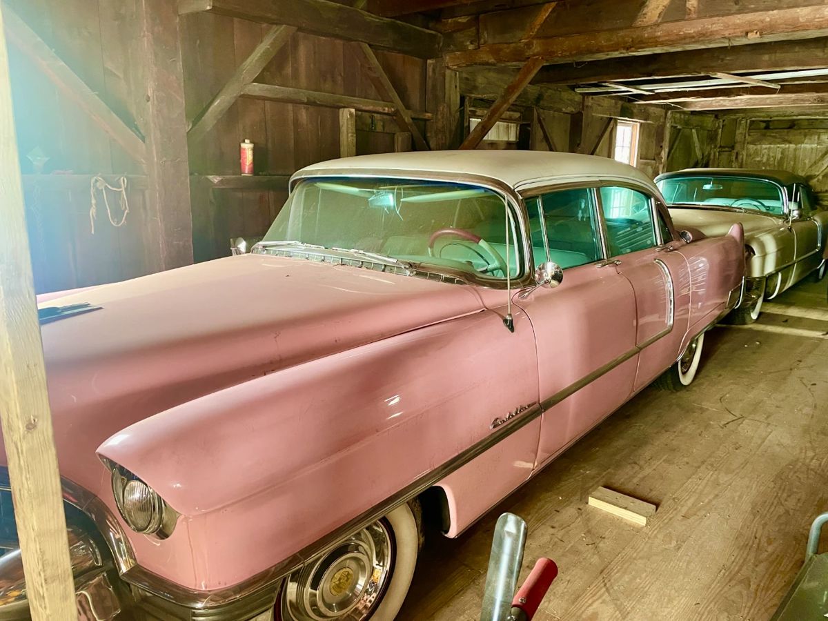 1955 Cadillac Fleetwood 60 Special - Playboy Pink - 331ci w/Dual Quads, Fully restored. $35,000. This vehicle was from Arizona before coming to NY this year.
Features 270 hp V8 engine
Dual Quads w/Batwing Air Cleaner
Automatic Transmission
Vintage Air Conditioning Blows Ice Cold
Aluminum Radiator
Power Brakes
Power Steering
Power Windows
Power Seat
White Wall Tires.
**Can be sold before sale on Feb5-8 Also, for purchase is over 1000 1955 Cadillac Parts not shown.