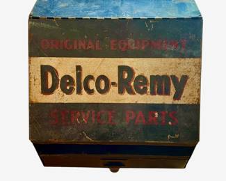 Delco-Remy SERVICE PARTS Tin Litho Display Cabinet