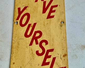 1950's Antique Grocery Store Metal Door Sign