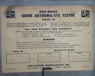 Vintage GM Guide Autronic Eye Auto Light Lamp Dimming Test Tool Set Kent Moore