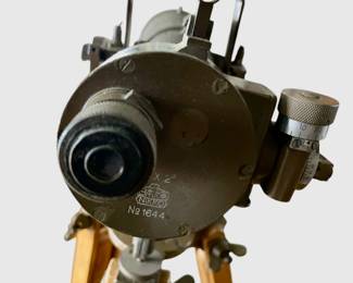 NIKKO RARE WWII JAPANESE ARTILLERY AIRCRAFT SPOTTING SCOPE 25X2 CASE TRIPOD Set w/ Compass