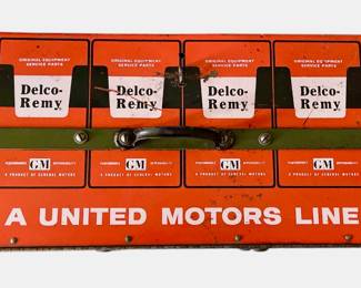 Vintage Delco Remy Ignition Parts Cabinet Dealer GM Dealership