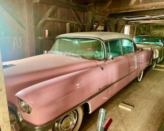 1955 Cadillac Fleetwood 60 Special - Playboy Pink - 331ci w/Dual Quads, Fully restored. $35,000. This vehicle was from Arizona before coming to NY this year.
Features 270 hp V8 engine
Dual Quads w/Batwing Air Cleaner
Automatic Transmission
Vintage Air Conditioning Blows Ice Cold
Aluminum Radiator
Power Brakes
Power Steering
Power Windows
Power Seat
White Wall Tires.
**Can be sold before sale on Feb5-8 Also, for purchase is over 1000 1955 Cadillac Parts not shown.