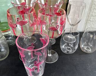 Plastic flamingo glasses