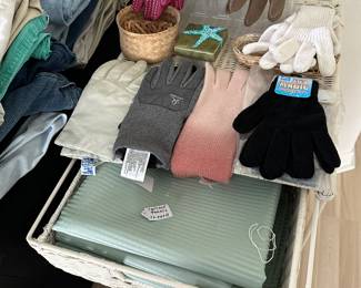 Assorted gloves & curtain panels