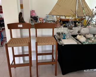 two tea well-made sturdy barstools