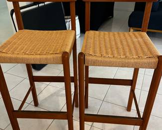 Teak well made sturdy Barstools