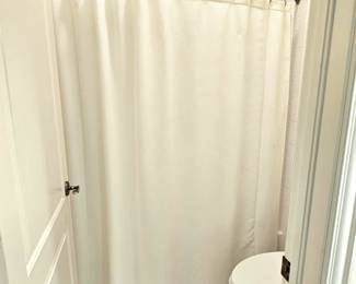 Nautica Brand White Shower Curtain in Soft Waffle Pattern 