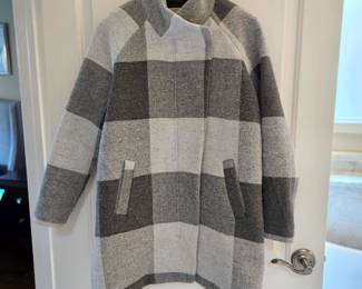 Women's Marine Layer Winter Coat in a Gray Plaid size Small