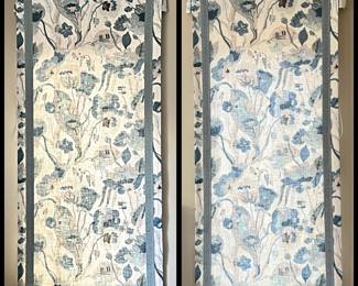 Set of beautiful floral print roman curtain shades - 35” W - 75" length.