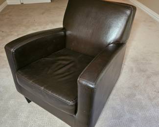 IKEA Jappling Brown Faux Leather Armchair w/ Removeable Cushion