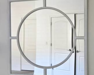  Modern Geometric Shaped Square/Round White Wall Mirror with distressed frame - 30" x 30" 