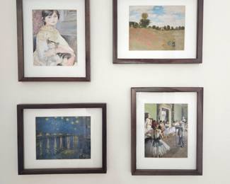 Set of Four Framed Prints of famous Paintings
