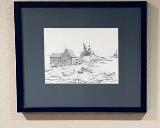  Signed Consuelo Eames Hanks Landscape Drawing - 1359/1500
