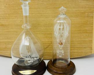 Wintrade Handblown Glass Art Pieces - Sailboat and Hot Air Balloon