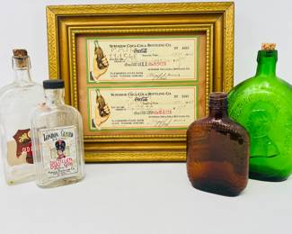  Antique Bottle and Coca-Cola Check Lot