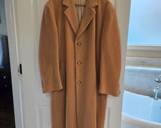  Men's London Fog Camel Hair Long Coat - 42" Chest 44"L