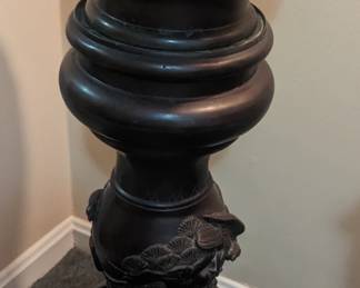 Antique Bronze Japanese jardienere and pedestal