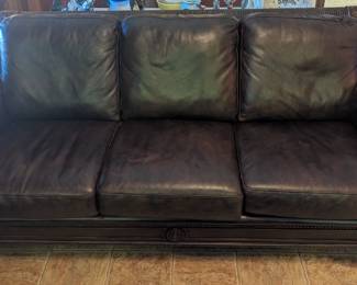 Brown leather sofa