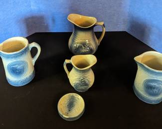 Flow blue salt glaze