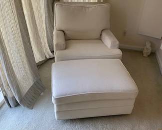 Club Chair with Ottoman - cotton material 
